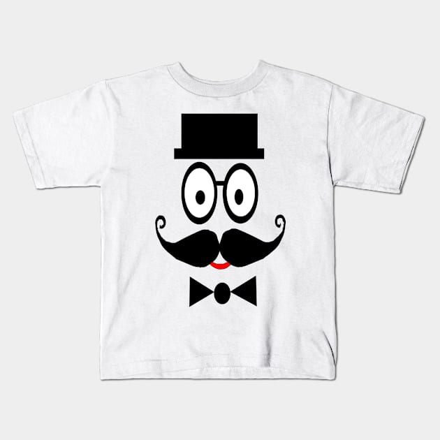 Gentleman with rectangle shaped hat Kids T-Shirt by RAK20